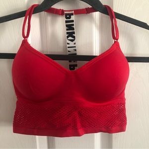 VS Pink Red Racerback Bra